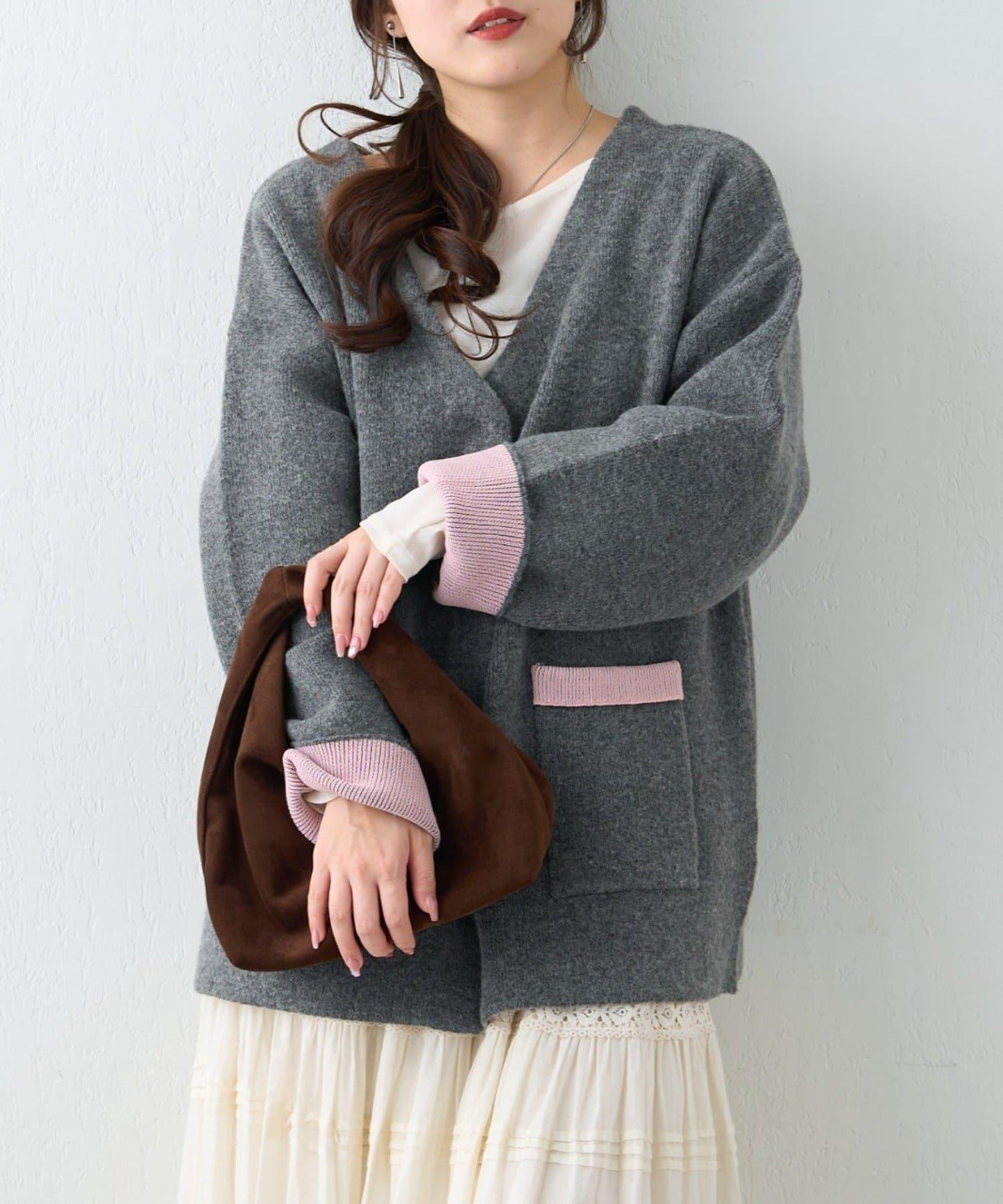 【nane】雙面配色開衫