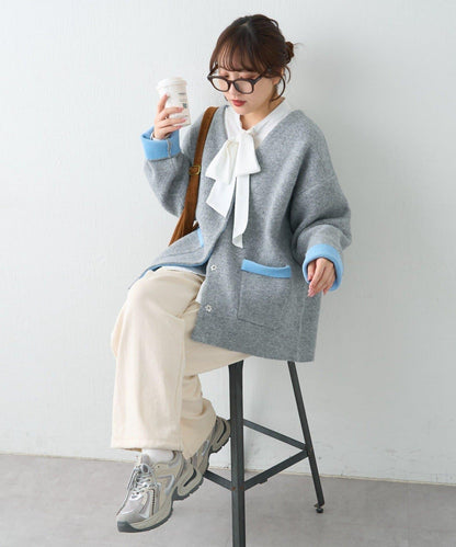 【nane】雙面配色開衫