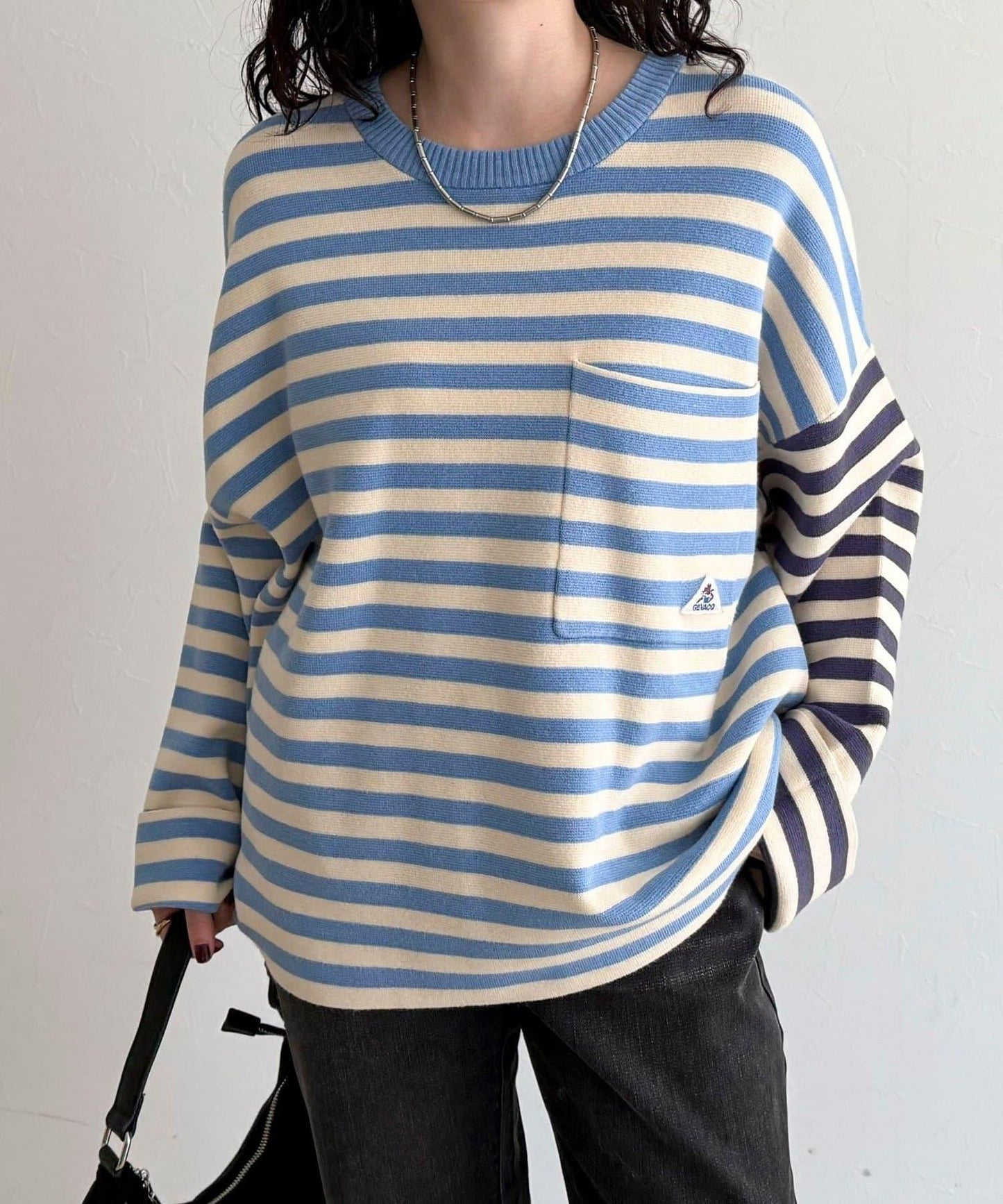 【GEVACO/ゲバコ】條紋針織套頭衫