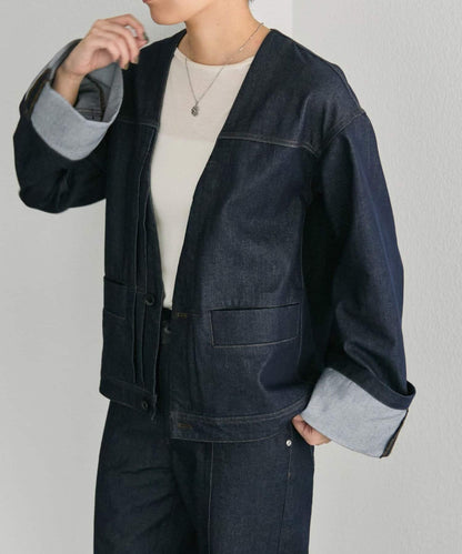 V領無領牛仔夾克【SUM1 STYLE】