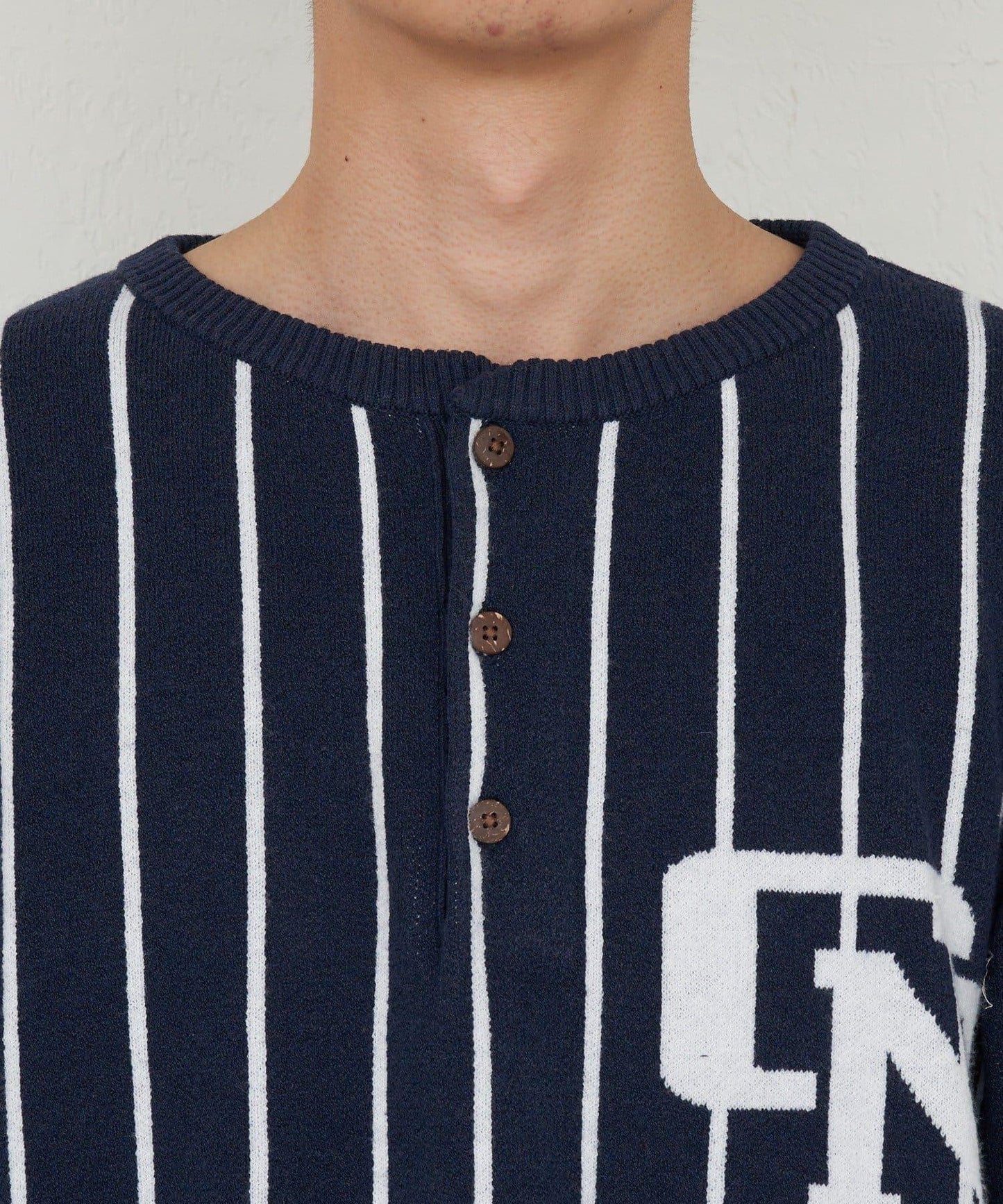 條紋棒球風衛衣針織衫