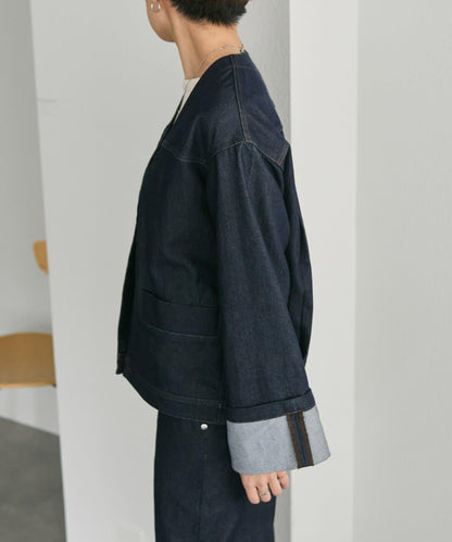 V領無領牛仔夾克【SUM1 STYLE】
