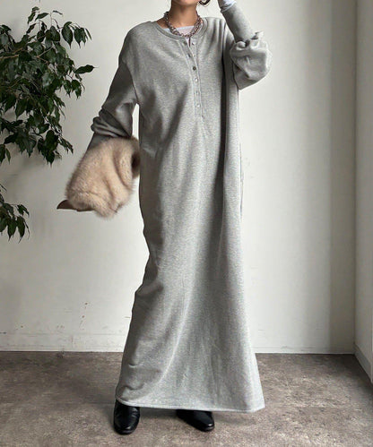 加絨加厚亨利領連衣裙