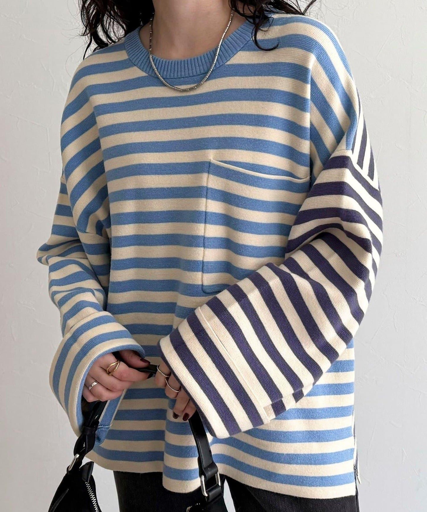 【GEVACO/ゲバコ】條紋針織套頭衫