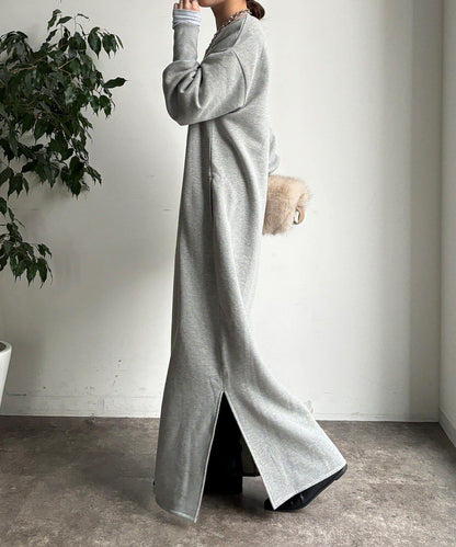 加絨加厚亨利領連衣裙