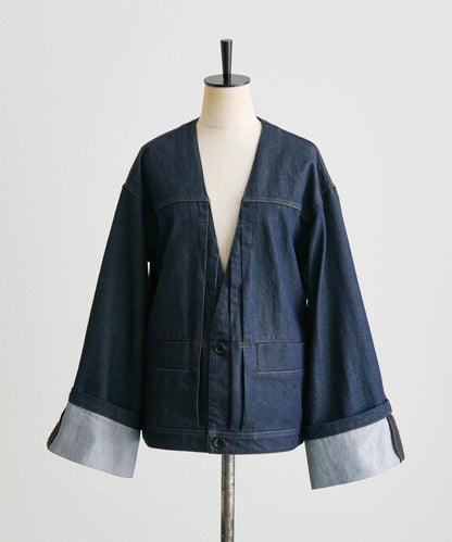 V領無領牛仔夾克【SUM1 STYLE】