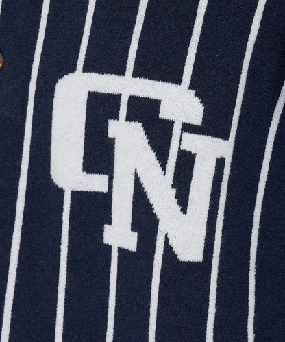 條紋棒球風衛衣針織衫