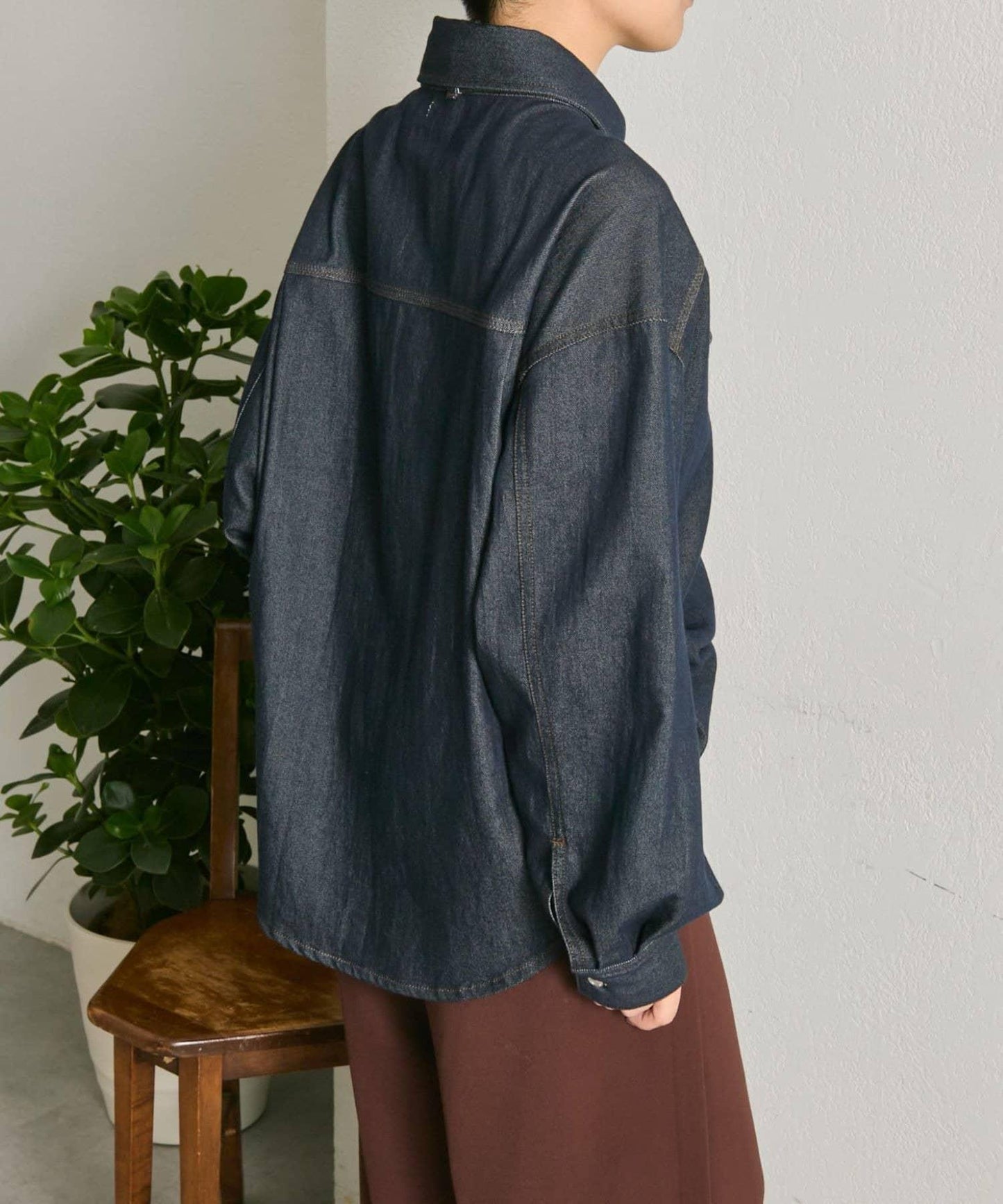 蝴蝶結可拆卸牛仔蝴蝶結襯衫【SUM1 STYLE】