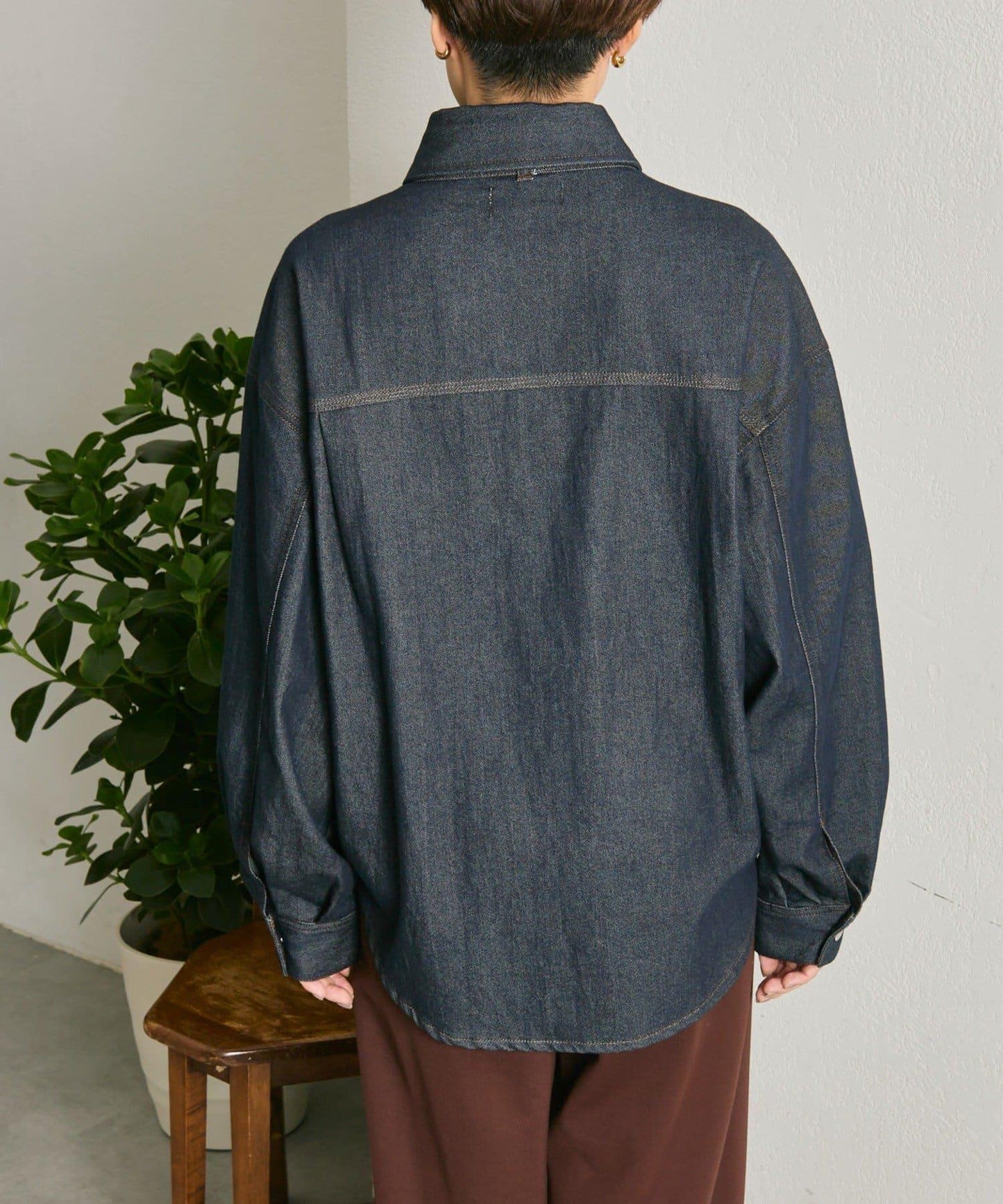 蝴蝶結可拆卸牛仔蝴蝶結襯衫【SUM1 STYLE】