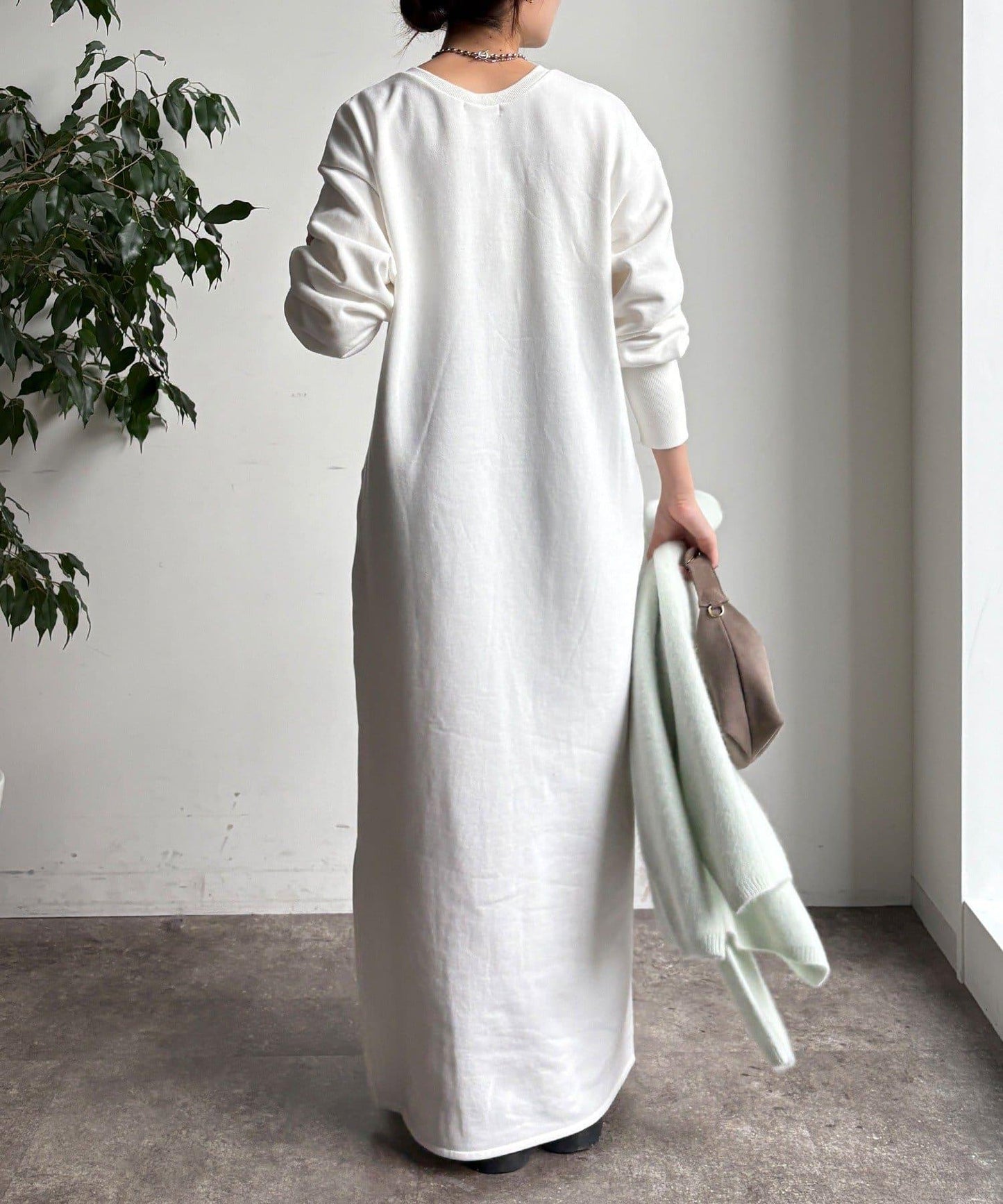 加絨加厚亨利領連衣裙