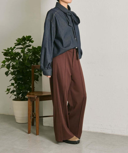 蝴蝶結可拆卸牛仔蝴蝶結襯衫【SUM1 STYLE】