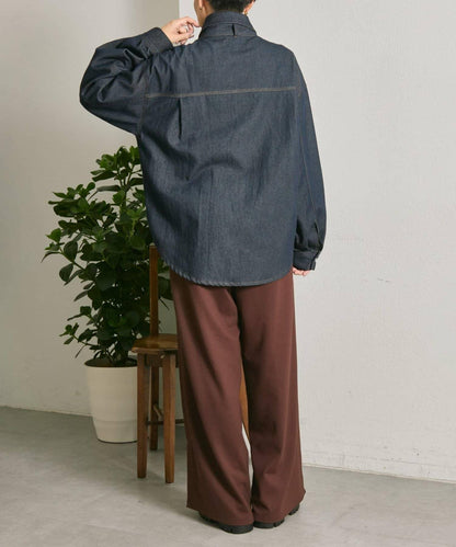 蝴蝶結可拆卸牛仔蝴蝶結襯衫【SUM1 STYLE】