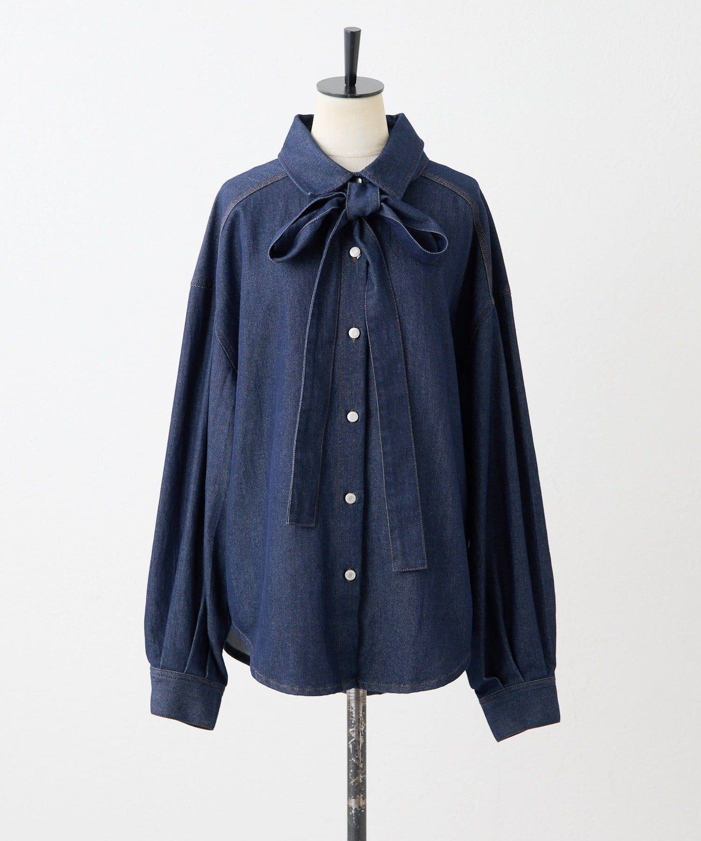 蝴蝶結可拆卸牛仔蝴蝶結襯衫【SUM1 STYLE】