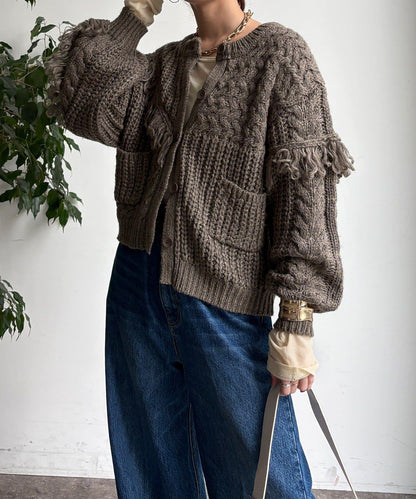 流蘇針織開衫