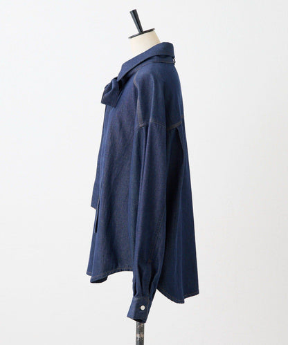 蝴蝶結可拆卸牛仔蝴蝶結襯衫【SUM1 STYLE】