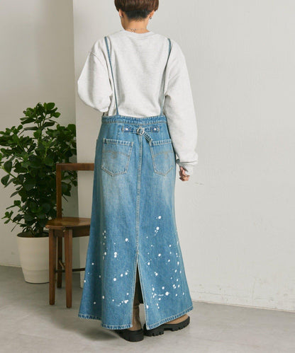 塗鴉牛仔吊帶連衣裙【SUM1 STYLE】