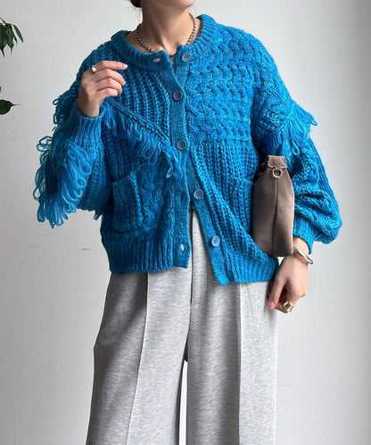 流蘇針織開衫