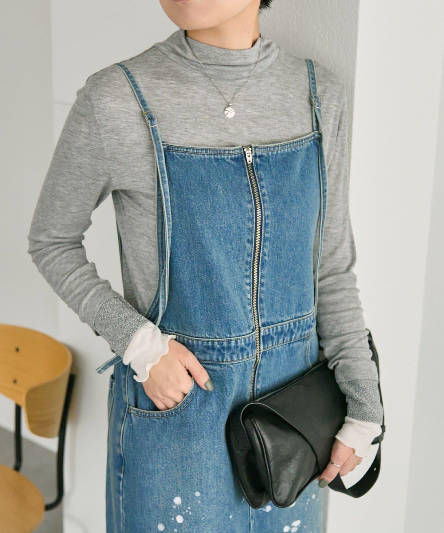 塗鴉牛仔吊帶連衣裙【SUM1 STYLE】