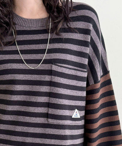 【GEVACO/ゲバコ】條紋針織套頭衫