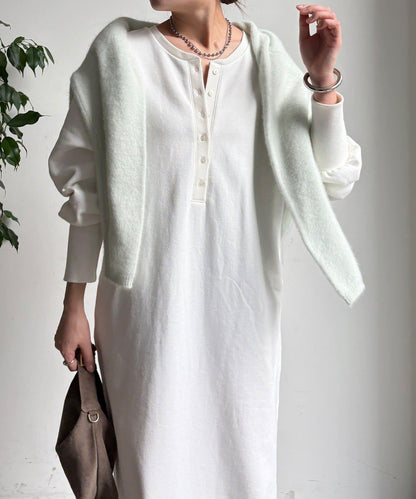 加絨加厚亨利領連衣裙