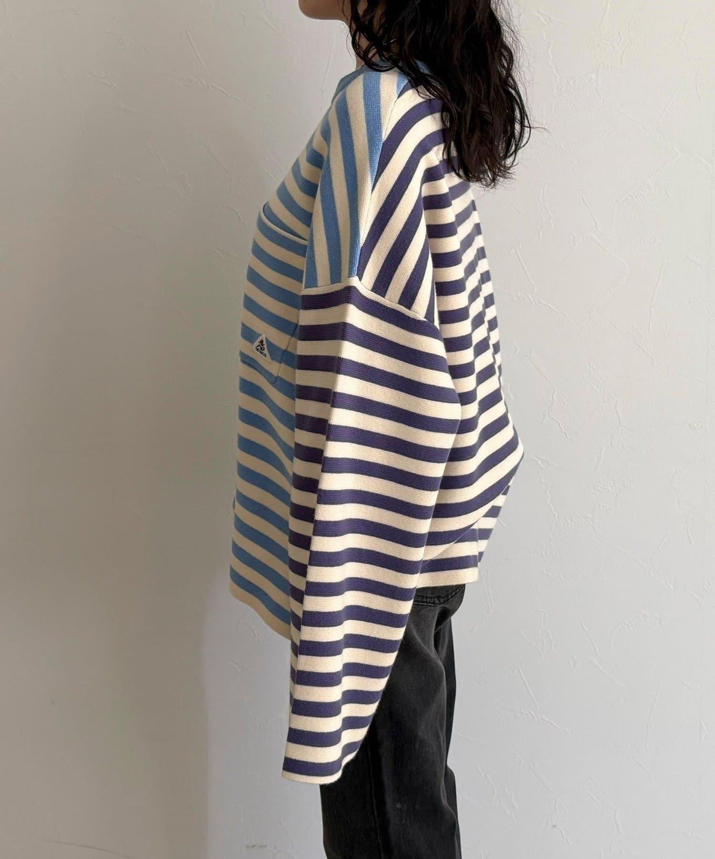 【GEVACO/ゲバコ】條紋針織套頭衫