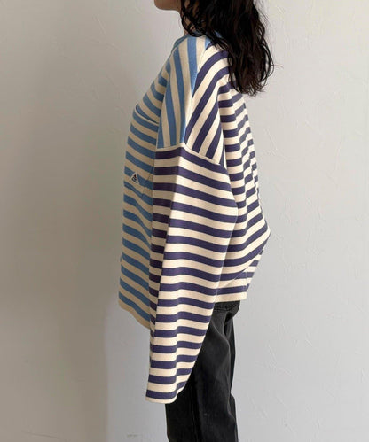 【GEVACO/ゲバコ】條紋針織套頭衫