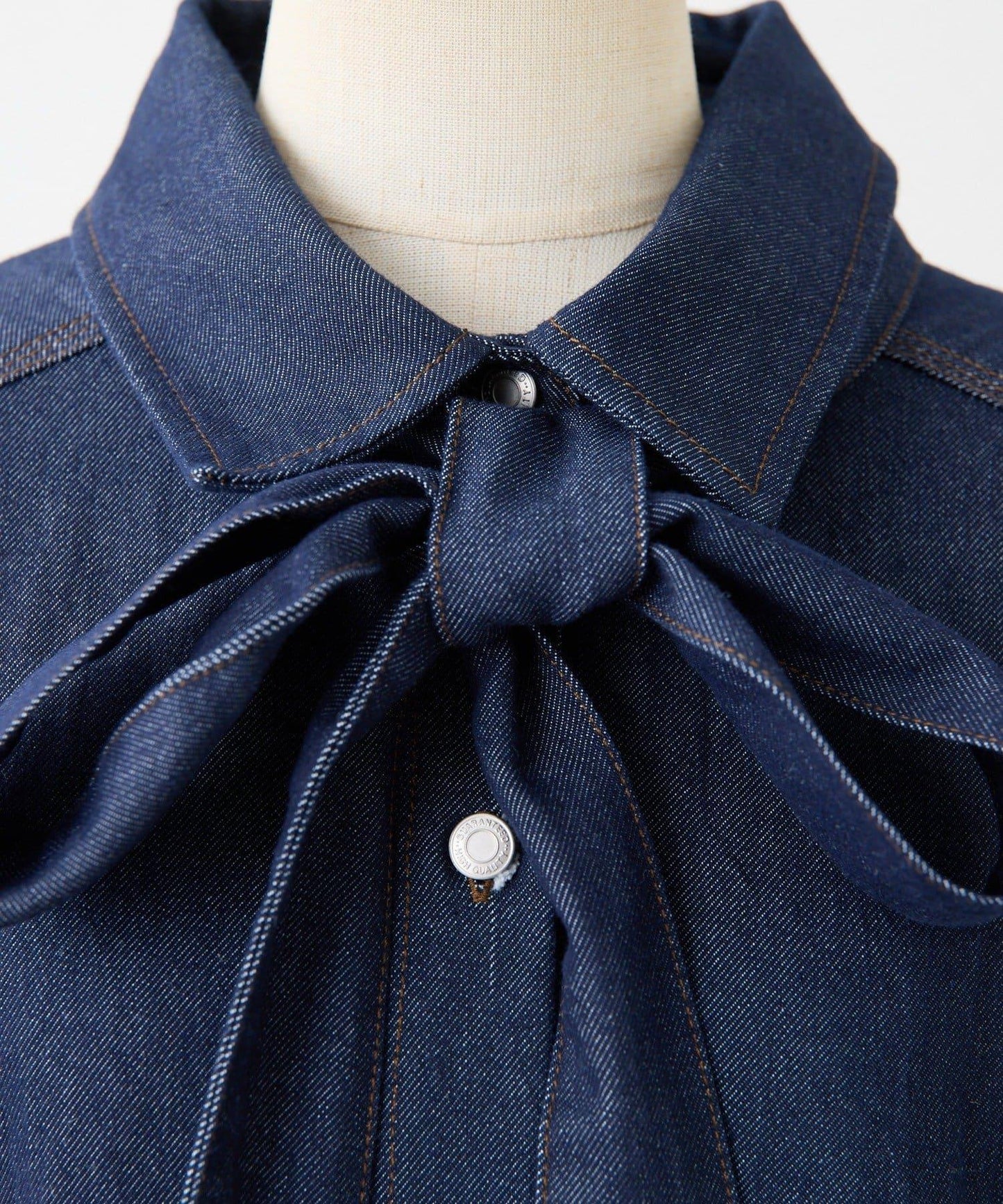 蝴蝶結可拆卸牛仔蝴蝶結襯衫【SUM1 STYLE】