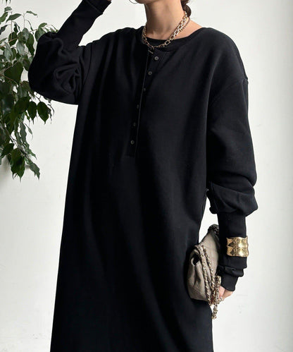 加絨加厚亨利領連衣裙