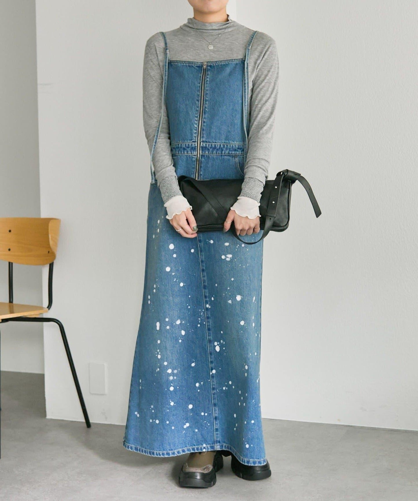 塗鴉牛仔吊帶連衣裙【SUM1 STYLE】