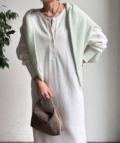 加絨加厚亨利領連衣裙