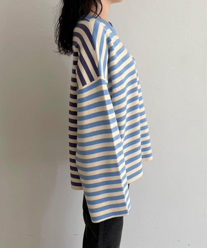 【GEVACO/ゲバコ】條紋針織套頭衫