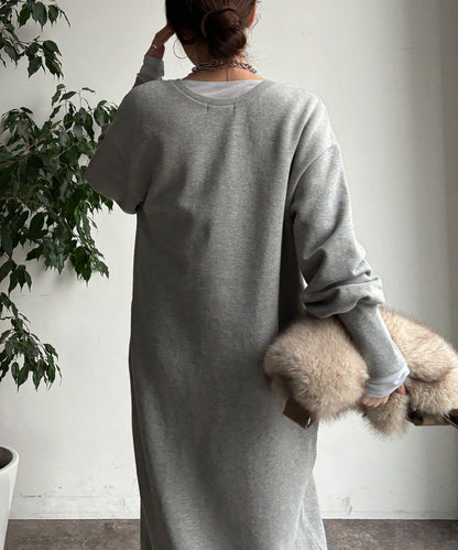 加絨加厚亨利領連衣裙