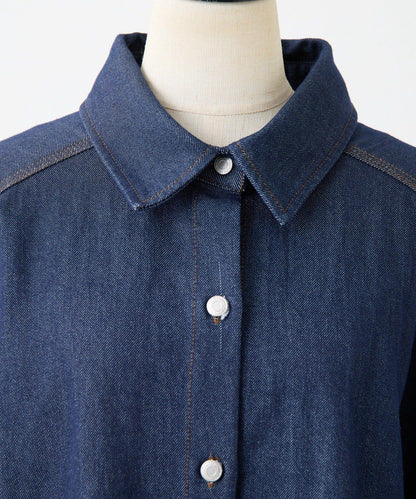 蝴蝶結可拆卸牛仔蝴蝶結襯衫【SUM1 STYLE】