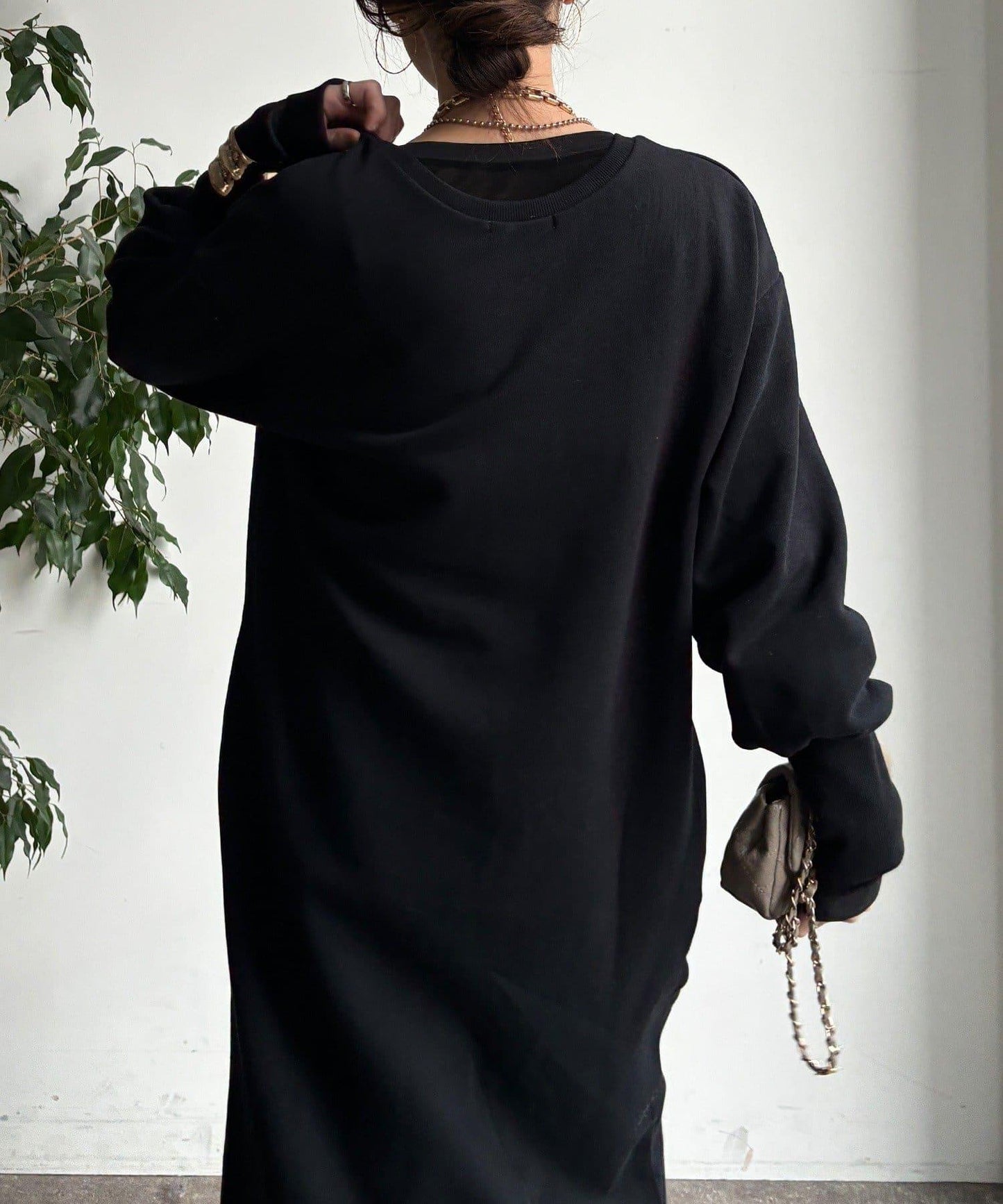 加絨加厚亨利領連衣裙