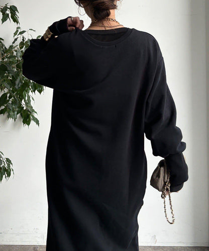 加絨加厚亨利領連衣裙