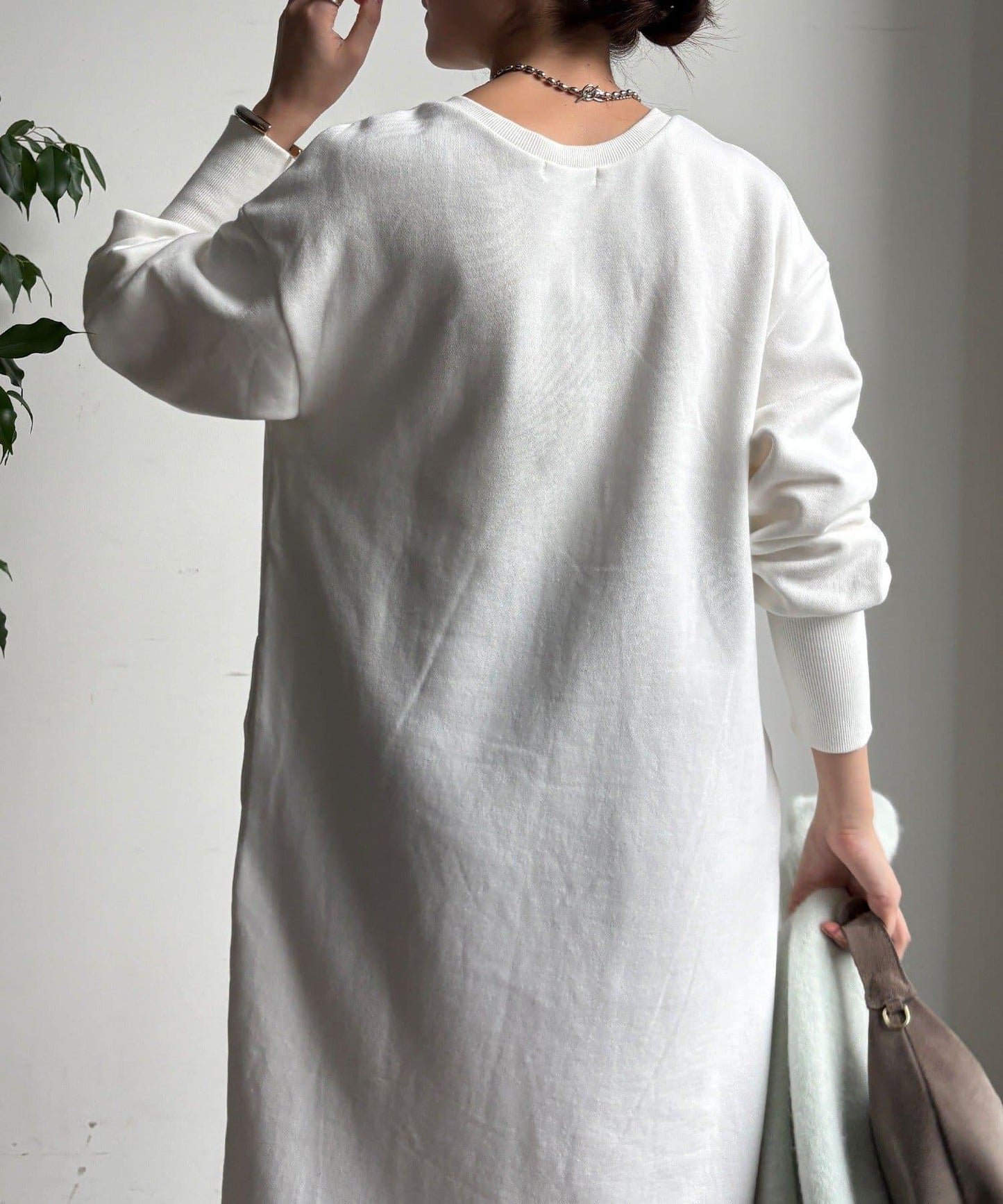 加絨加厚亨利領連衣裙