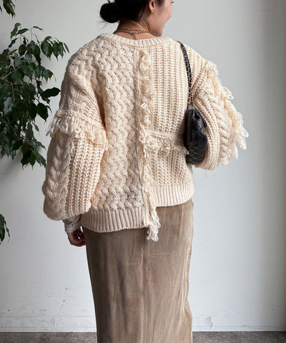 流蘇針織開衫