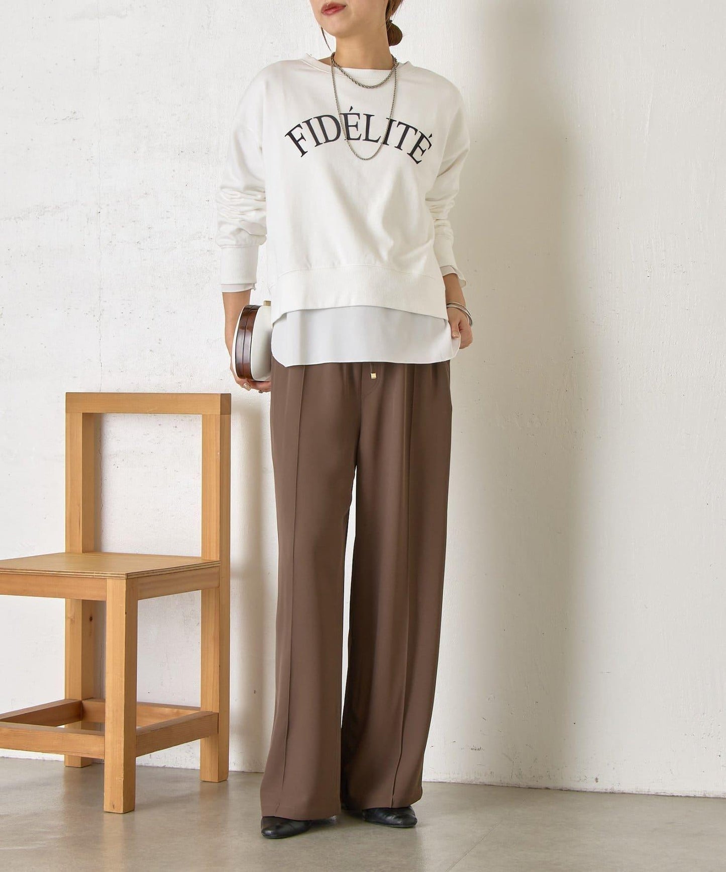 迷你毛圈植絨字母印花長袖T恤