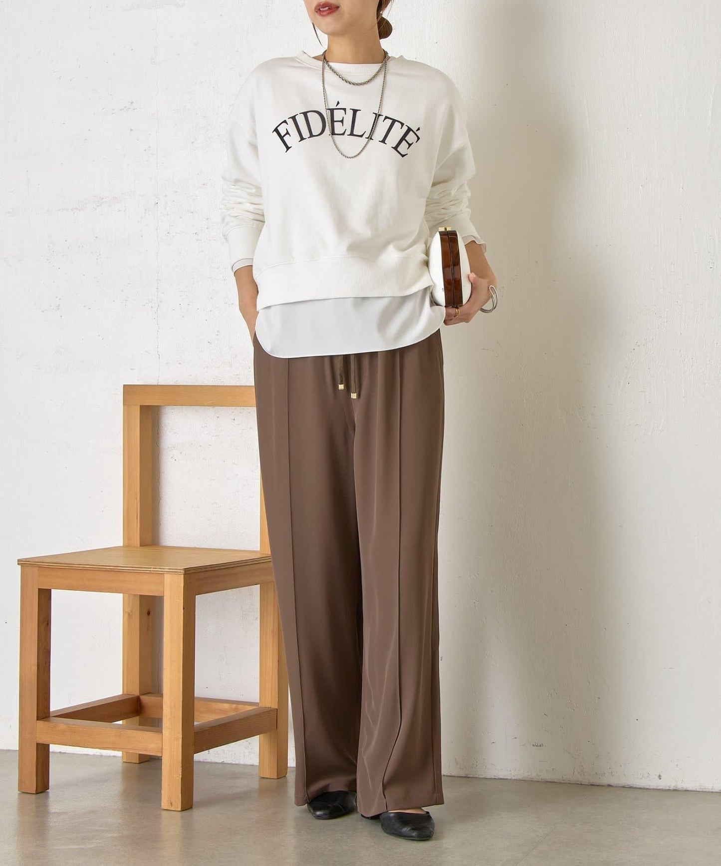 迷你毛圈植絨字母印花長袖T恤