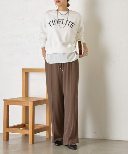 迷你毛圈植絨字母印花長袖T恤