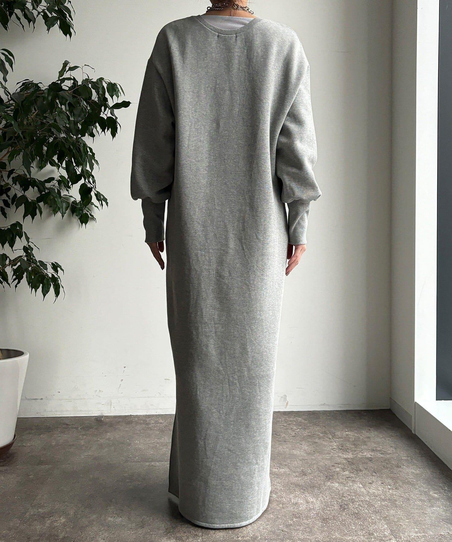 加絨加厚亨利領連衣裙