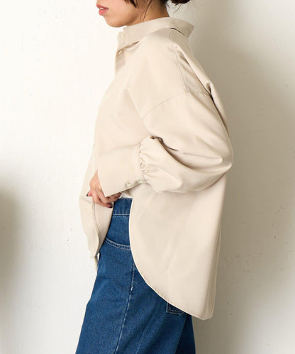 後背雙褶襯衫