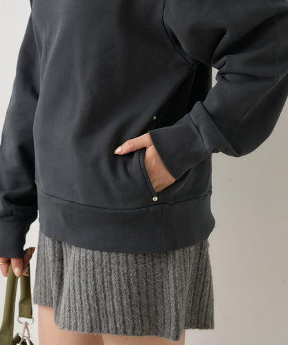 【WHIMSIC】水洗染色鉚釘裝飾衛衣套頭衫