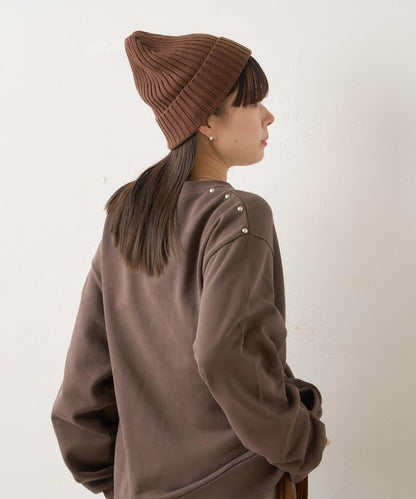 【WHIMSIC】水洗染色鉚釘裝飾衛衣套頭衫