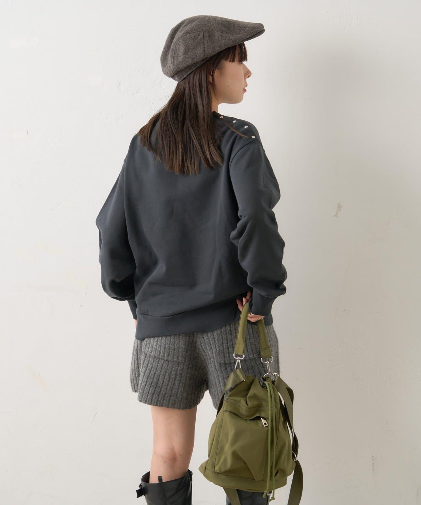 【WHIMSIC】水洗染色鉚釘裝飾衛衣套頭衫