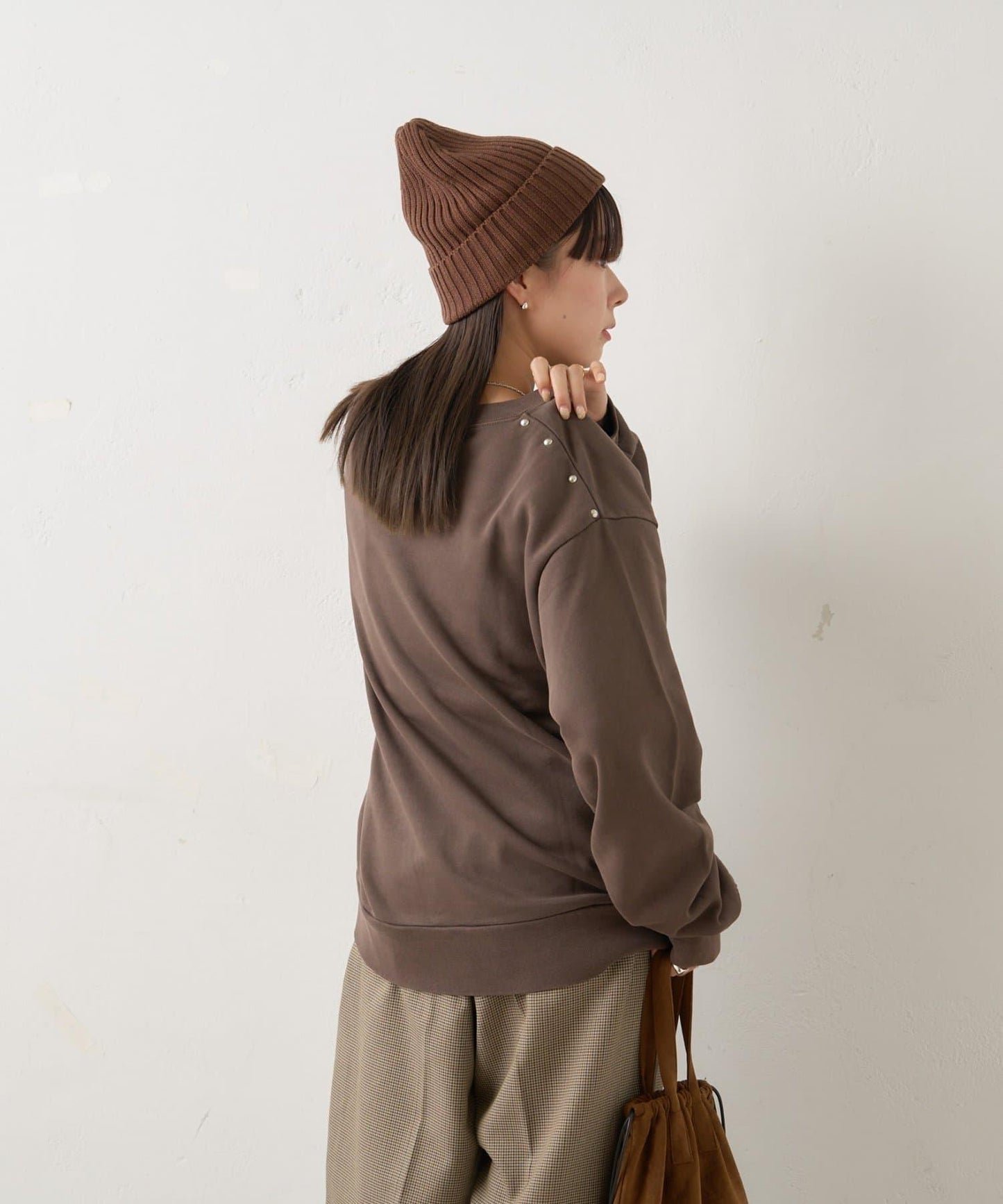 【WHIMSIC】水洗染色鉚釘裝飾衛衣套頭衫