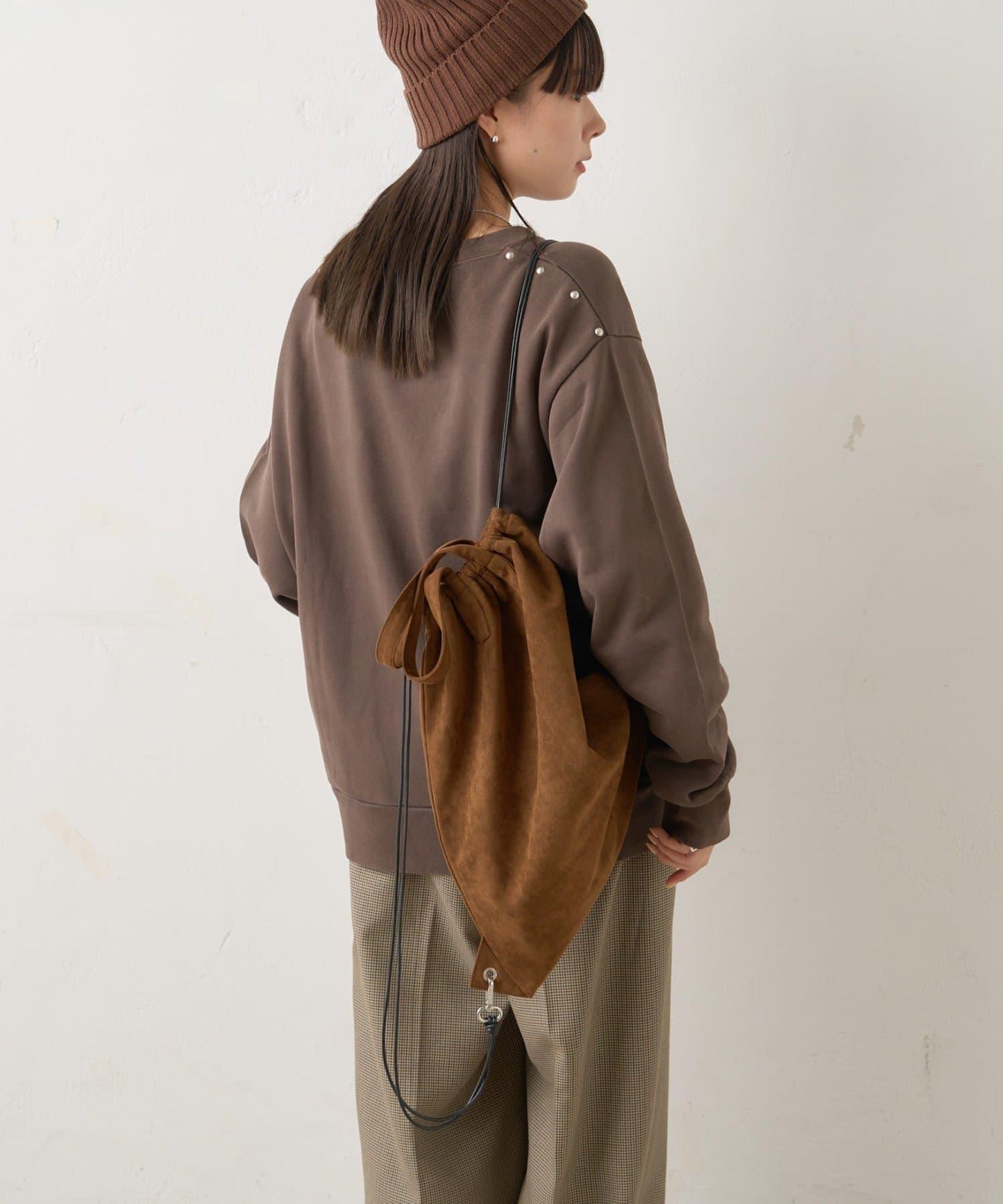 【WHIMSIC】水洗染色鉚釘裝飾衛衣套頭衫