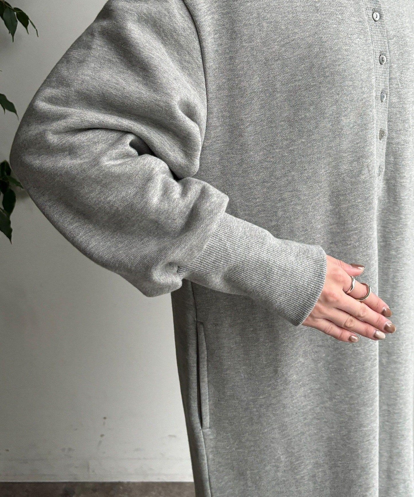 加絨加厚亨利領連衣裙