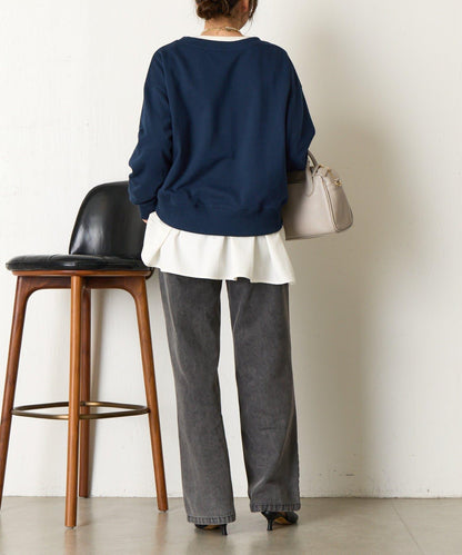 迷你毛圈植絨字母印花長袖T恤