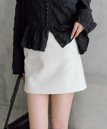 【推薦成套穿著◎】仿皮迷你裙